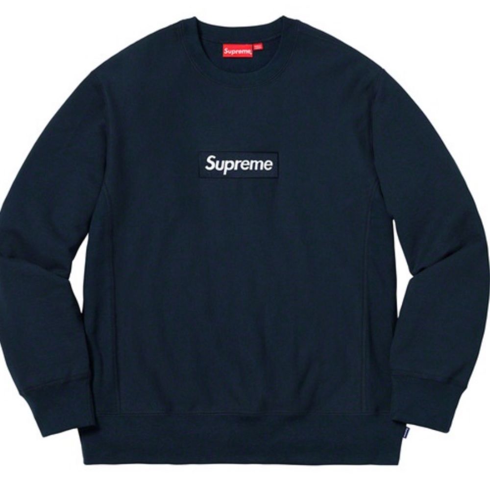 boxlogo crewneck navy large deadstock - Picture 1 of 5